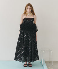 【再入荷】【J1U by LA BELLE ETUDE】シアーフラワージャガードボリュームキャミワンピース