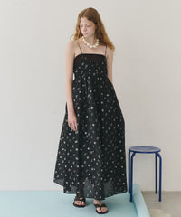 【再入荷】【J1U by LA BELLE ETUDE】シアーフラワージャガードボリュームキャミワンピース