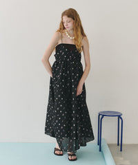 【再入荷】【J1U by LA BELLE ETUDE】シアーフラワージャガードボリュームキャミワンピース