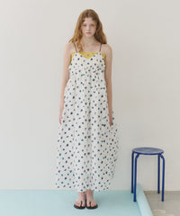【再入荷】【J1U by LA BELLE ETUDE】シアーフラワージャガードボリュームキャミワンピース