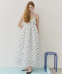 【再入荷】【J1U by LA BELLE ETUDE】シアーフラワージャガードボリュームキャミワンピース