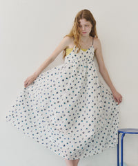 【再入荷】【J1U by LA BELLE ETUDE】シアーフラワージャガードボリュームキャミワンピース