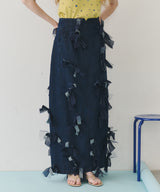 【予約開始待ち】【J1U by LA BELLE ETUDE】many ribbon denim skirt