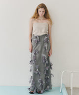 【予約開始待ち】【J1U by LA BELLE ETUDE】many ribbon denim skirt