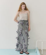 【予約開始待ち】【J1U by LA BELLE ETUDE】many ribbon denim skirt