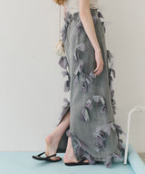 【予約開始待ち】【J1U by LA BELLE ETUDE】many ribbon denim skirt