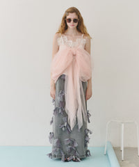 【予約開始待ち】【J1U by LA BELLE ETUDE】many ribbon denim skirt