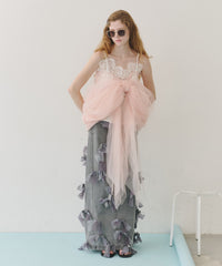 【予約開始待ち】【J1U by LA BELLE ETUDE】many ribbon denim skirt