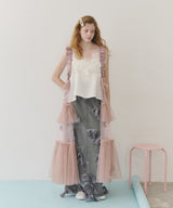 【予約開始待ち】【J1U by LA BELLE ETUDE】many ribbon denim skirt