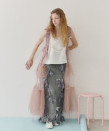 【予約開始待ち】【J1U by LA BELLE ETUDE】many ribbon denim skirt