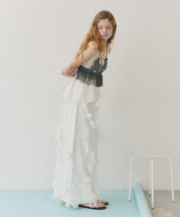 【予約開始待ち】【J1U by LA BELLE ETUDE】many ribbon denim skirt