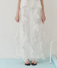 【予約開始待ち】【J1U by LA BELLE ETUDE】many ribbon denim skirt