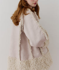 【予約】【J1U by LA BELLE ETUDE】ノーカラームートンライクボンディングコート