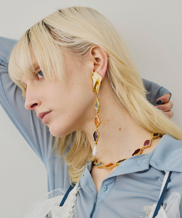 【予約10%OFF】Vintage調オリジナルカラーパーツネックレス