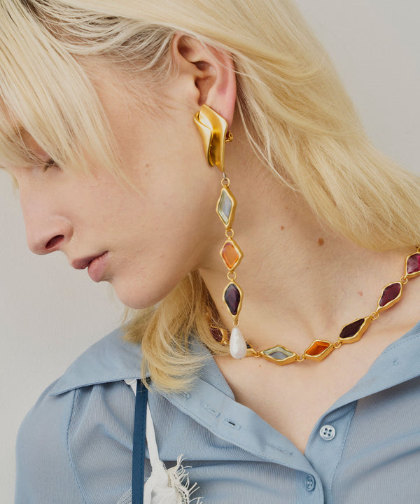 【予約10%OFF】Vintage調オリジナルカラーパーツイヤリング