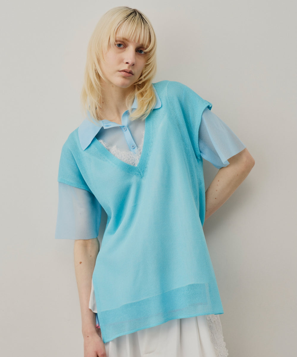 2WAYシアーフレンチスリーブニット – LA BELLE ETUDE online store