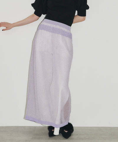 ラメメッシュニットシアースカート
