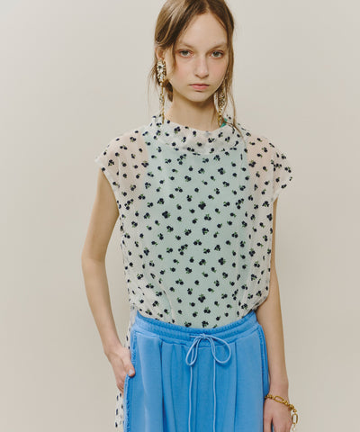 【J1U by LA BELLE ETUDE】フラワーチュールワイドハイネックTOPS