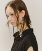 【J1U by LA BELLE ETUDE】アシンメトリーリボン×ダイヤレーンピアス