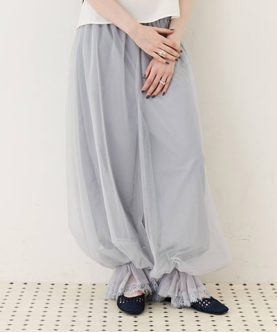 【J1U by LA BELLE ETUDE】裾レースチュールバルーンパンツ