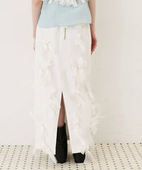 【予約】【J1U by LA BELLE ETUDE】many ribbon denim skirt