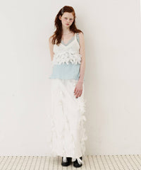 【予約】【J1U by LA BELLE ETUDE】many ribbon denim skirt