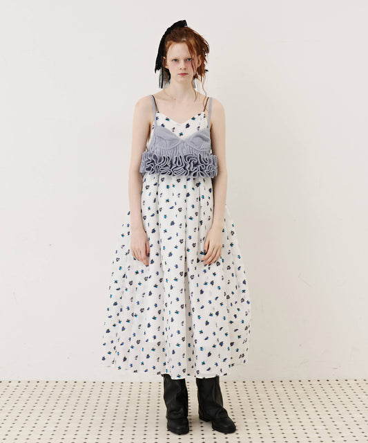【再入荷】【J1U by LA BELLE ETUDE】シアーフラワージャガードボリュームキャミワンピース