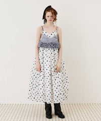 【再入荷】【J1U by LA BELLE ETUDE】シアーフラワージャガードボリュームキャミワンピース