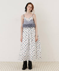 【再入荷】【J1U by LA BELLE ETUDE】シアーフラワージャガードボリュームキャミワンピース