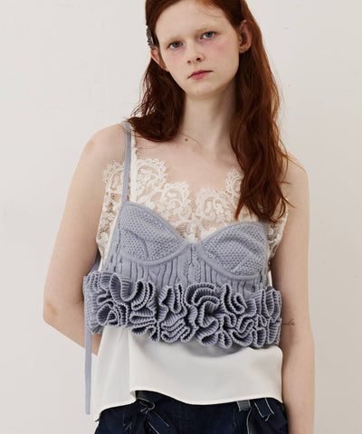 【予約10%OFF】【J1U by LA BELLE ETUDE】ニッティングパターンボリュームフリルニットビスチェⅡ