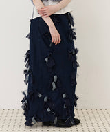 【予約】【J1U by LA BELLE ETUDE】many ribbon denim skirt