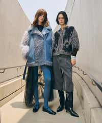 【予約10%OFF】ボリュームファー×レザーBIGジャケットコート