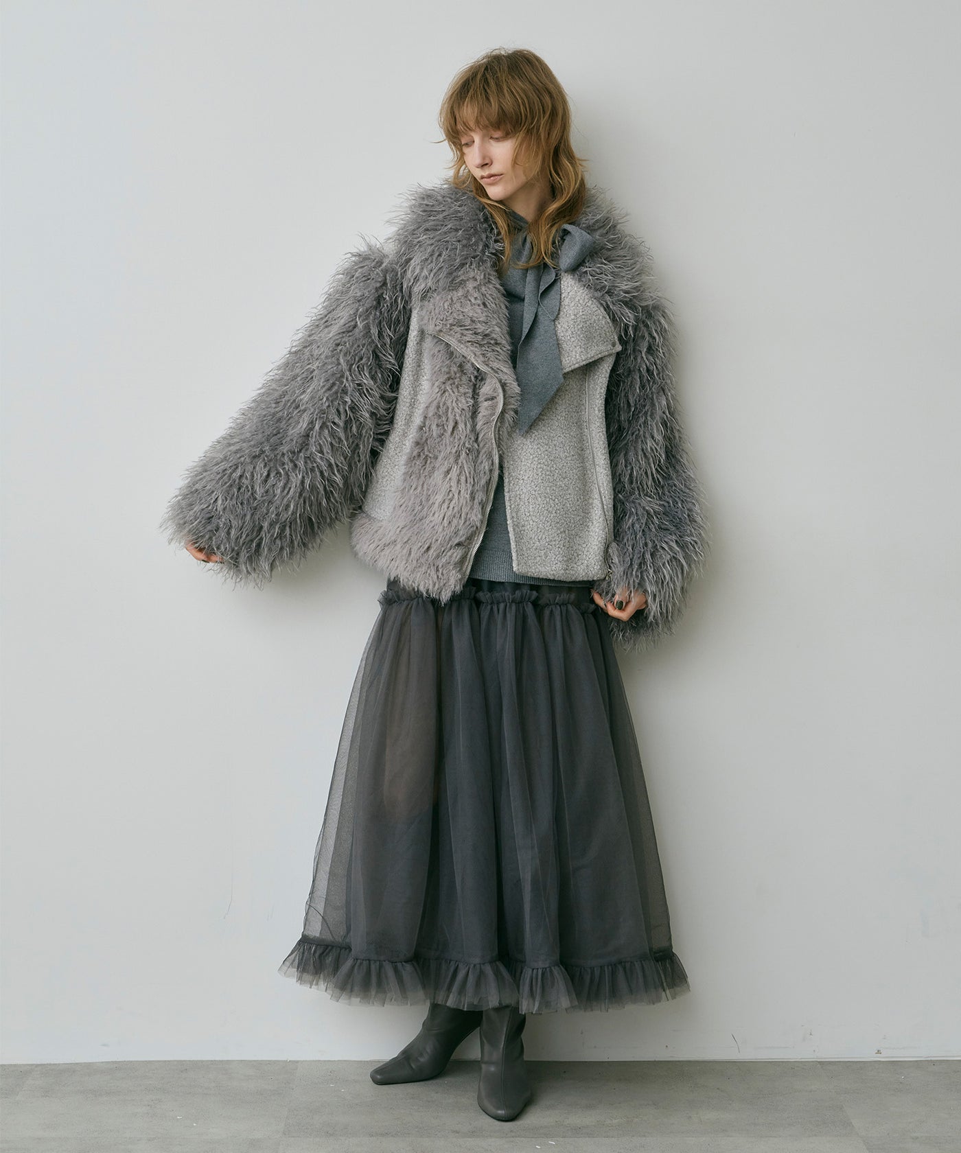 ボリュームファーライダースジャケット 異素材ボリュームファーライダースジャケット – LA BELLE ETUDE