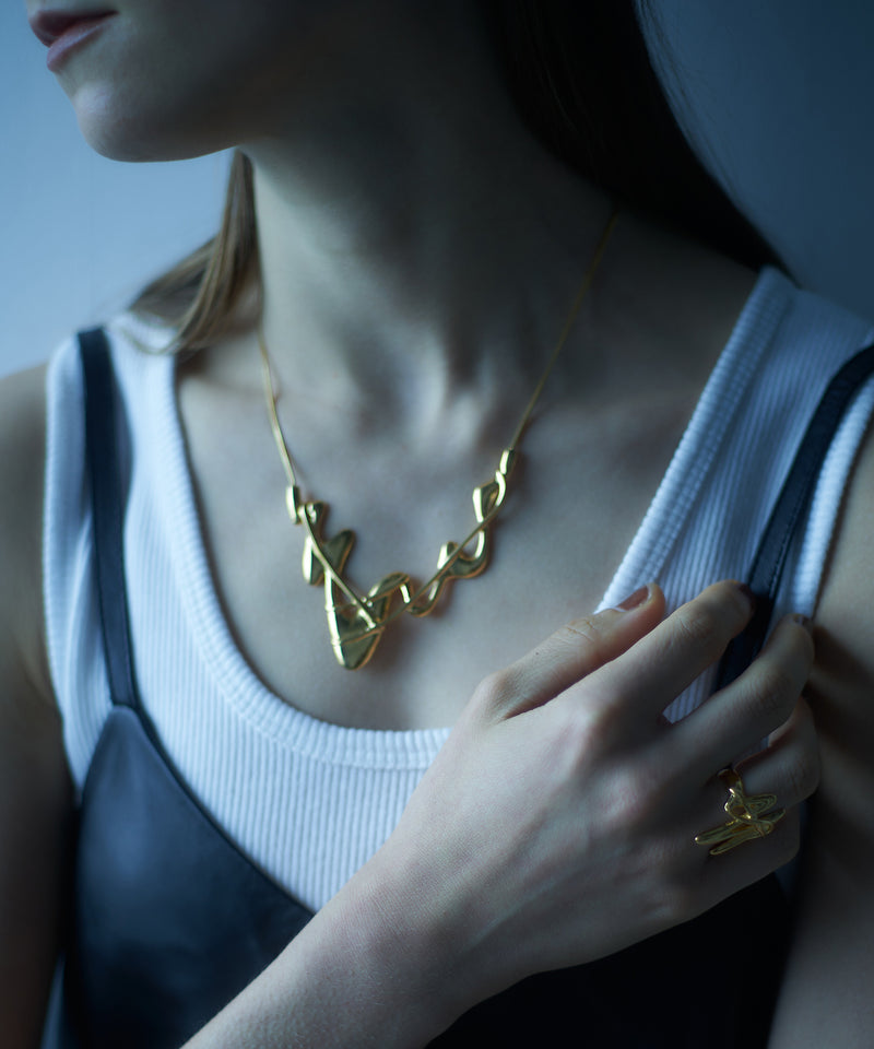 【loni】Glass Wave Necklace/グラスウェーブネックレス