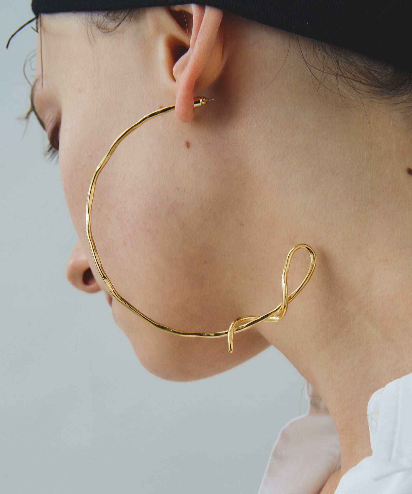 loni】Spiral Needle Pierce/スパイラルニードルフープピアス