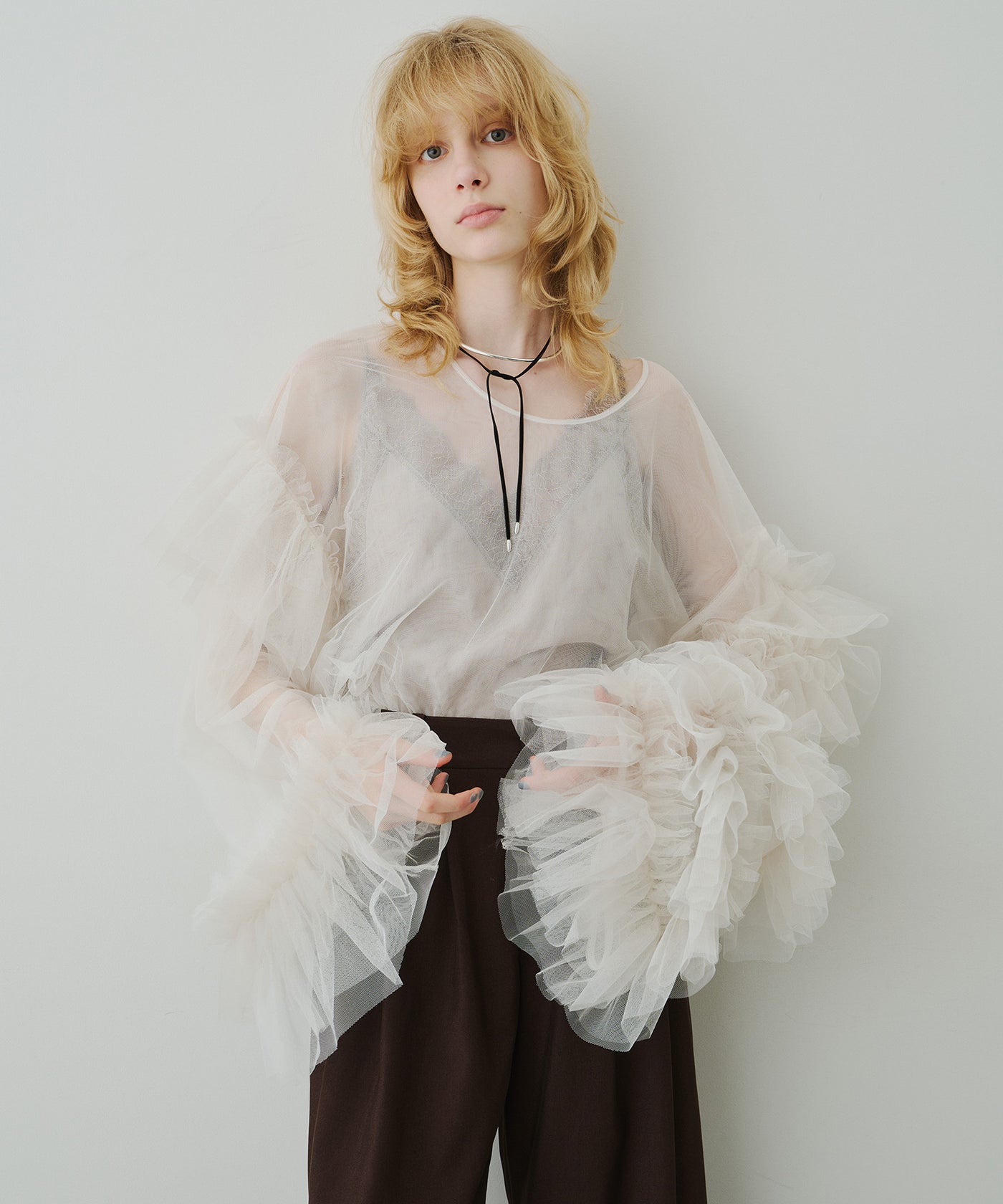 一部カラー予約】ボリュームチュールギャザーデザインTOPS – LA