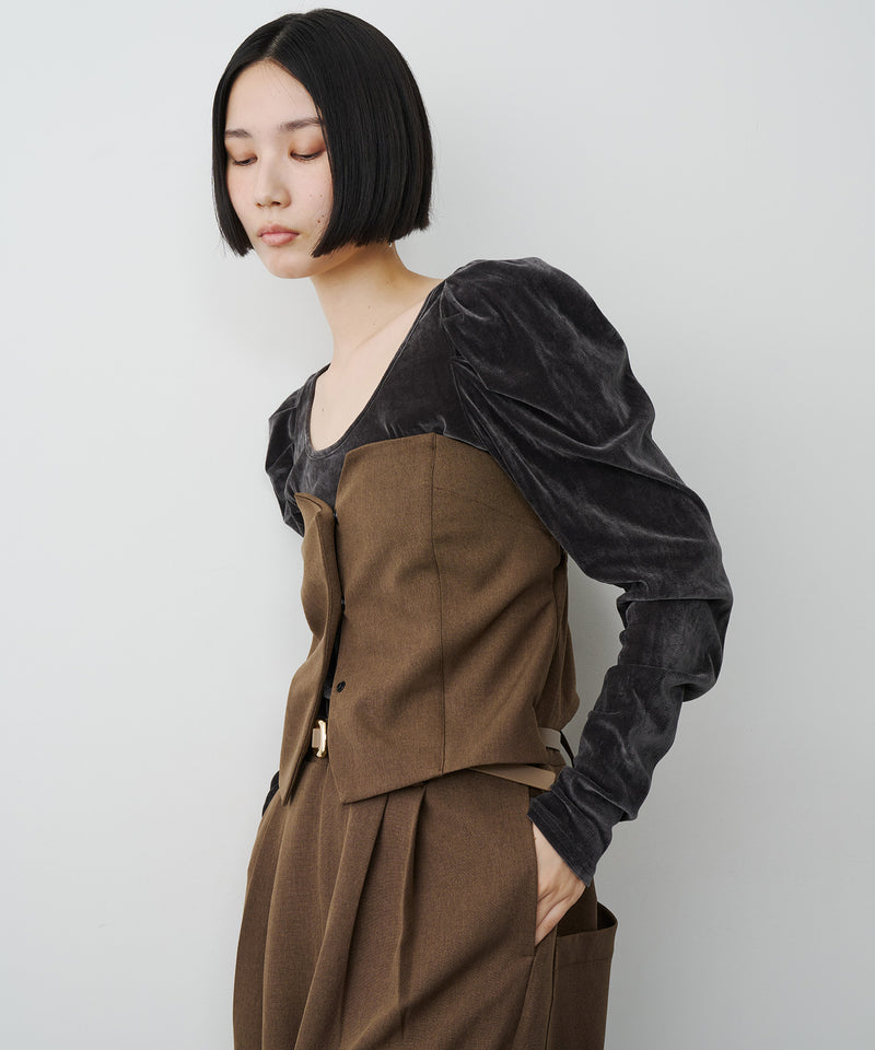 【予約】シアーベロアパフギャザーTOPS
