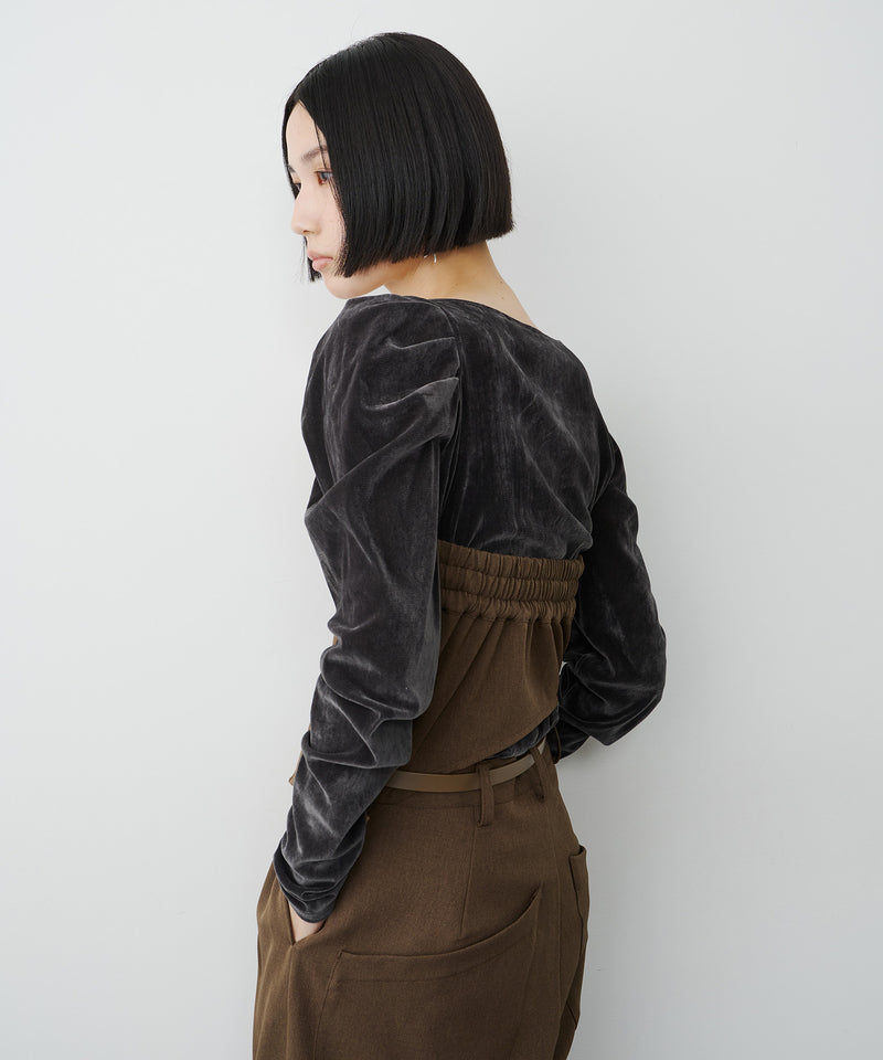 【予約】シアーベロアパフギャザーTOPS