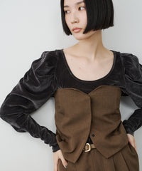 【予約】シアーベロアパフギャザーTOPS