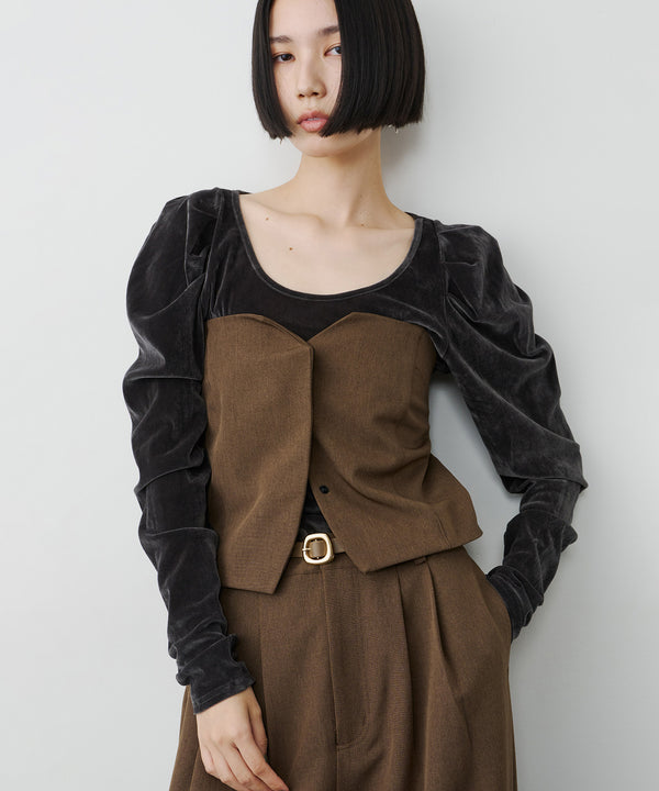 【予約】シアーベロアパフギャザーTOPS