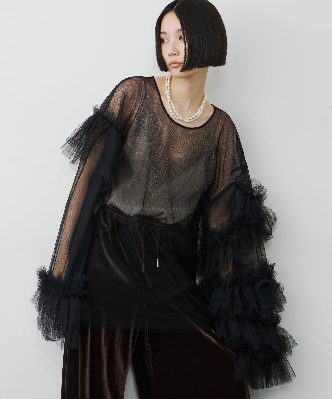 ボリュームチュールギャザーデザインTOPS – LA BELLE ETUDE online store