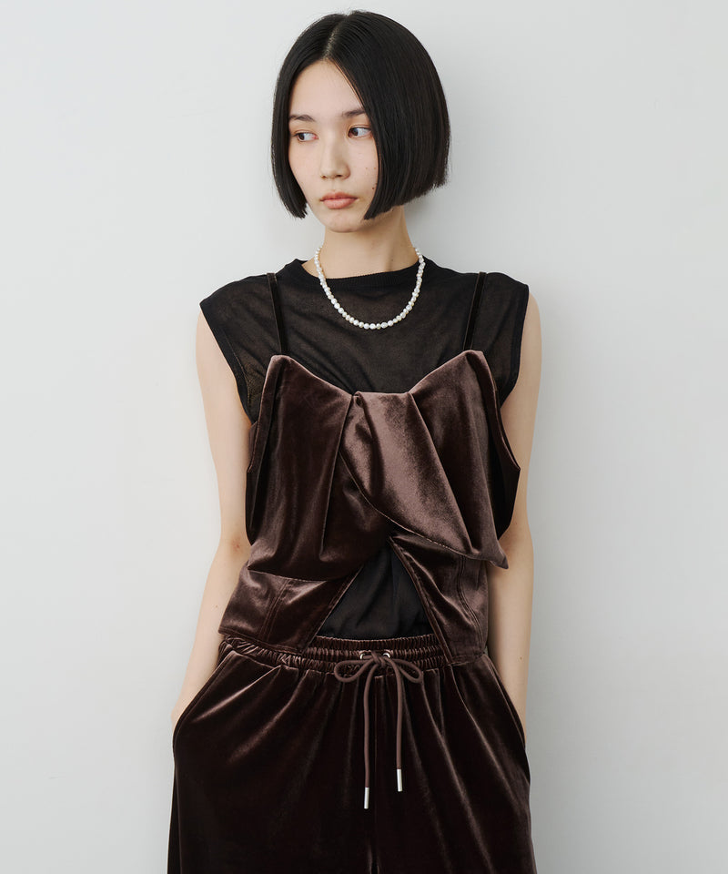 【予約】BIGベロアリボンモチーフビスチェ