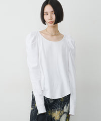 【予約】ギャザーパフロングスリーブカットソー