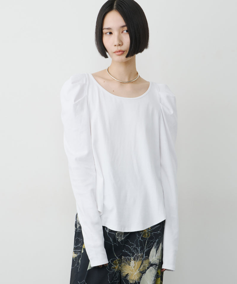 【予約】ギャザーパフロングスリーブカットソー