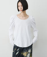 【予約】ギャザーパフロングスリーブカットソー