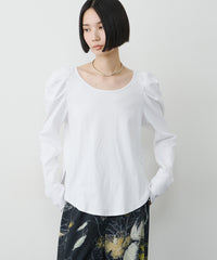 【予約】ギャザーパフロングスリーブカットソー
