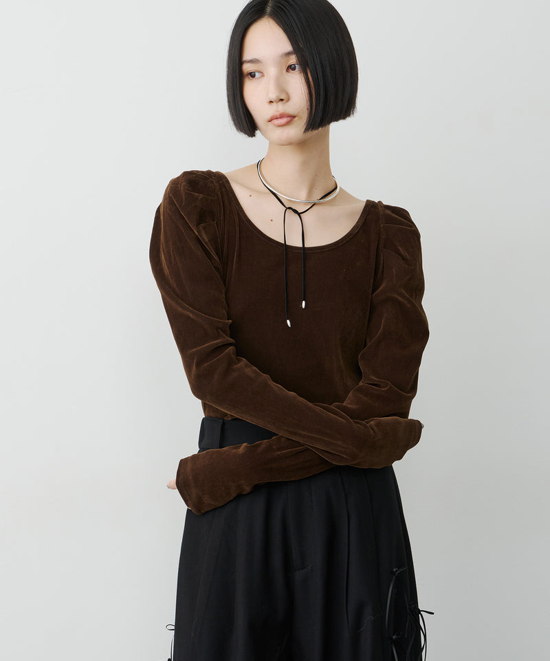 【予約】シアーベロアパフギャザーTOPS