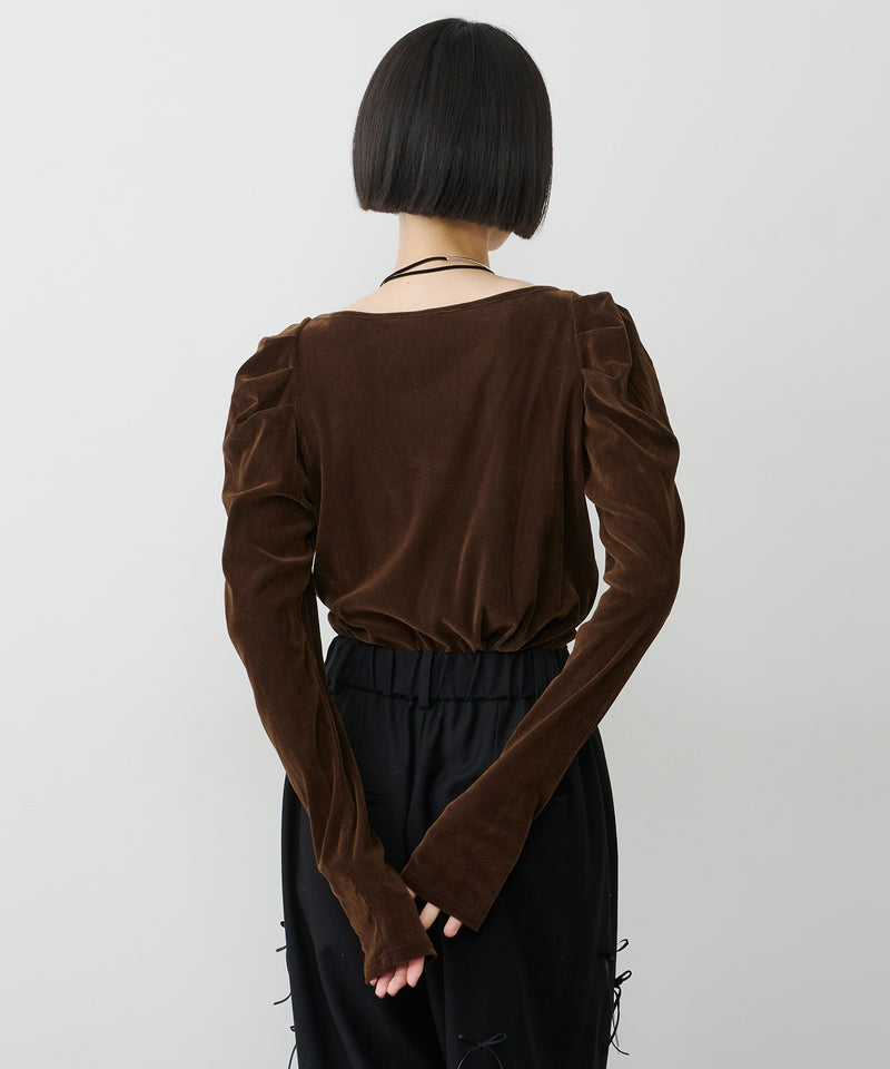 【予約】シアーベロアパフギャザーTOPS