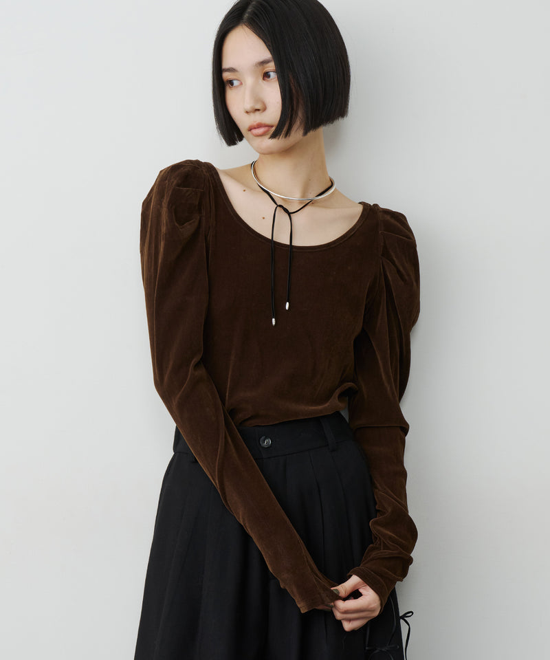 【予約】シアーベロアパフギャザーTOPS