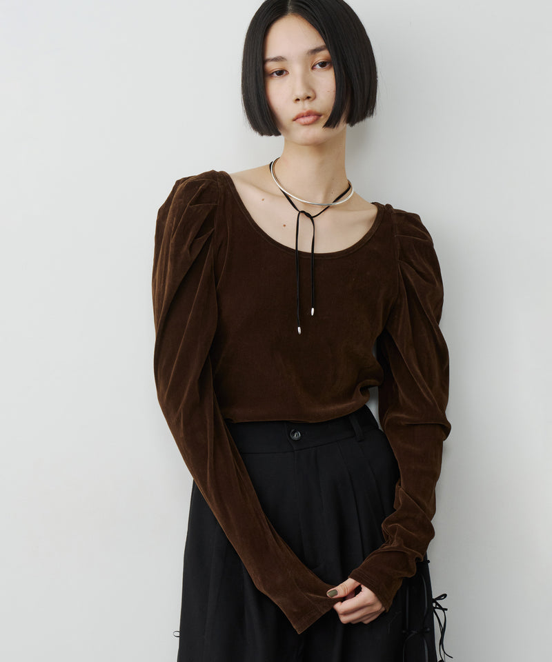 【予約】シアーベロアパフギャザーTOPS